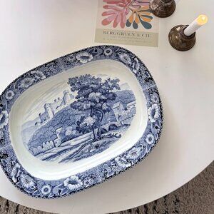 Pre-Owned Antique Delft Blue Serving Platter Wall Hanging